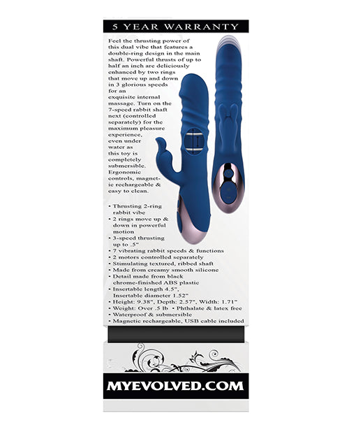 The Ringer Rechargeable Silicone Rabbit Vibrator - Blue