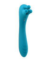 Heads or Tails Silicone Rechargeable Dual Vibrator - Teal