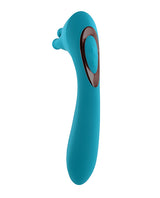 Heads or Tails Silicone Rechargeable Dual Vibrator - Teal