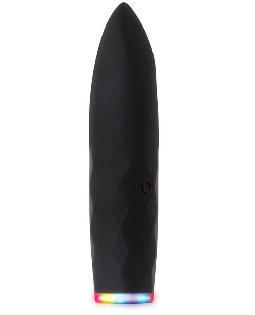 On The Spot Rechargeable Silicone Light Up Bullet Vibrator - Black