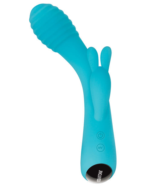 Aqua Bunny Rechargeable Silicone Rabbit Vibrator with 80 Functions - Aqua