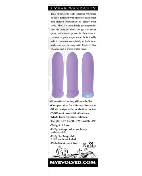 Purple Haze Rechargeable Silicone Bullet - Purple