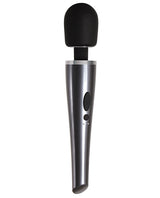 Mighty Metallic Wand Rechargeable Silicone Body Massager - Black