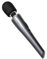 Mighty Metallic Wand Rechargeable Silicone Body Massager - Black