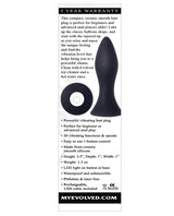 Mighty Mini Rechargeable Silicone Anal Plug with 20 Functions and Speeds - Black