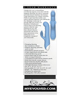 Thump and Thrust Rechargeable Silicone Vibrator with Clitoral Stimulator - Blue