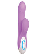 Super Sucker Rechargeable Silicone G-Spot Vibrator with Clitoral Stimulator - Purple