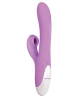 Super Sucker Rechargeable Silicone G-Spot Vibrator with Clitoral Stimulator - Purple