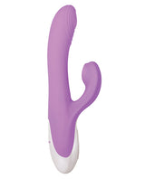 Super Sucker Rechargeable Silicone G-Spot Vibrator with Clitoral Stimulator - Purple