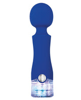 Dazzle Rechargeable Silicone Wand Massager with Glitter Handle - Blue