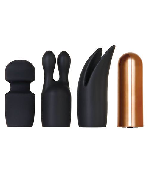 Glam Squad Rechargeable Bullet and 3 Silicone Sleeves Kit - Black and Copper