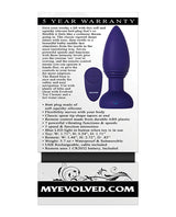 Smooshy Tooshy Rechargeable Silicone Anal Plug with Remote Control - Navy Blue