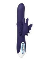 Put A Ring On It Rechargeable Silicone Vibrator with Sliding Shaft Ring - Purple