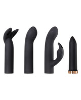 Four Play Rechargeable Bullet with 3 Silicone Sleeves Kit - Black