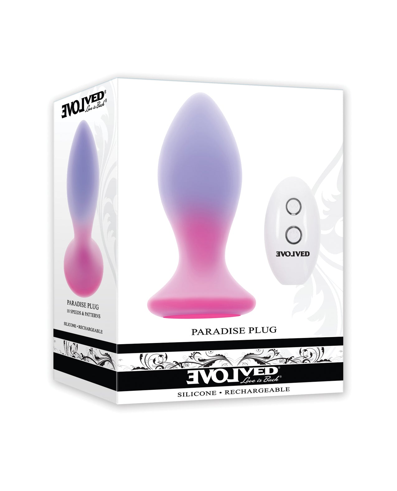 Evolved Paradise Plug Butt Plug w/Remote Control - Pink/Purple