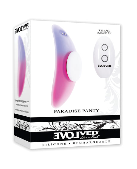 Evolved Paradise Panty Curved Panty Vibe w/Remote Control - Pink/Purple