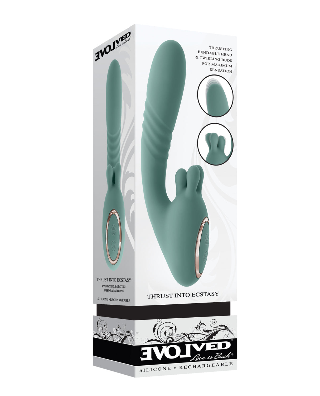 Evolved Thrust into Ecstasy Thrusting Rabbit Vibrator - Mint