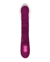 Lovely Lucy Rechargeable Silicone Dual Vibrator with Clitoral Stimulator - Red