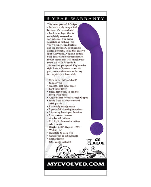 Sweet Spot Silicone Rechargeable G-Spot Vibrator - Purple