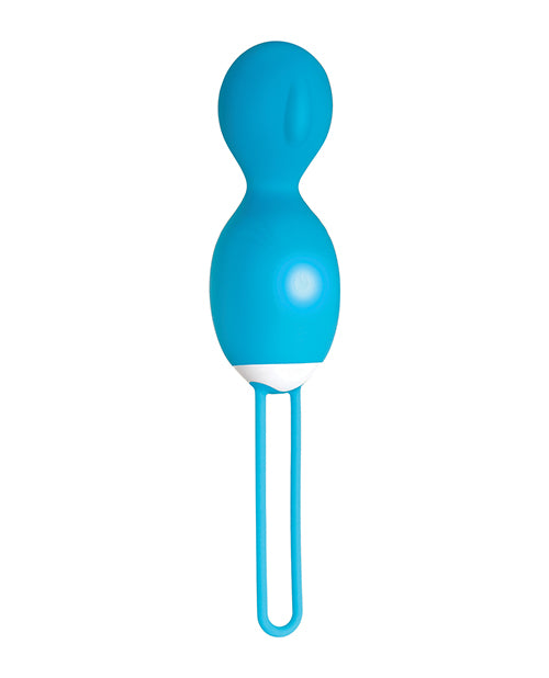 Twistin` The Night Away Silicone Rechargeable Egg with Remote Control - Blue