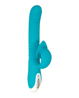 Show Stopper Rechargeable Silicone Dual Vibrator with Clitoral Stimulator - Teal