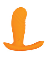 Creamsicle Silicone Rechargeable Wearable Vibrator with Remote Control - Orange/White