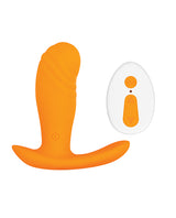 Creamsicle Silicone Rechargeable Wearable Vibrator with Remote Control - Orange/White