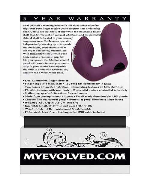 Helping Hand Silicone Rechargeable Finger Vibrator - Purple