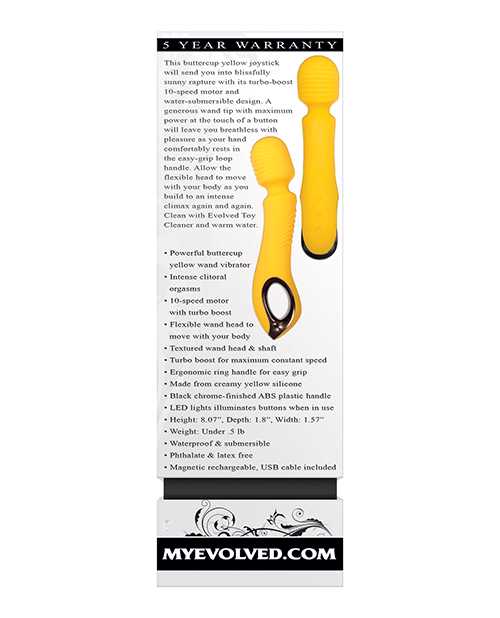 Buttercup Silicone Rechargeable Wand Massager - Yellow