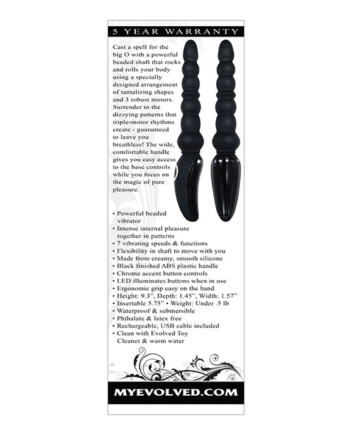 Magic Stick Rechargeable Silicone Beaded Vibrator - Black