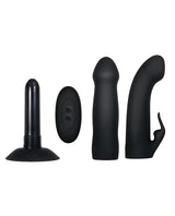 Heavenly Harness Kit Rechargeable Silicone Vibrator with Remote Control - Black