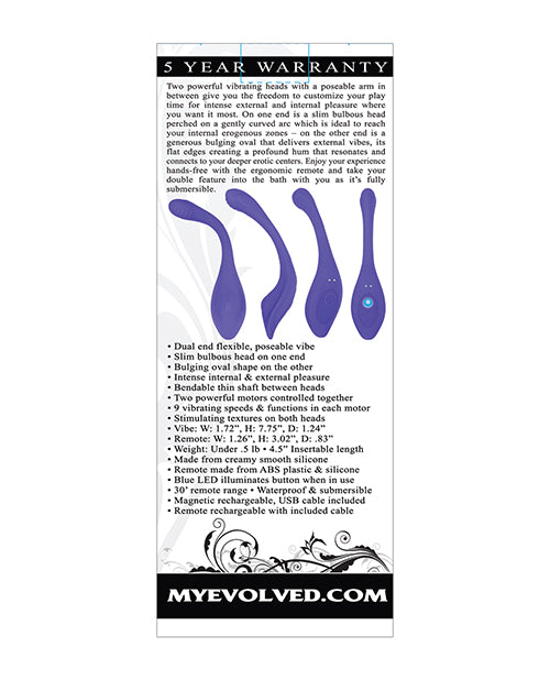 Anywhere Vibrator with Remote Control - Purple