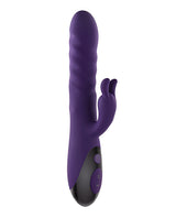 Rascally Rabbit Rechargeable Silicone Thrusting Rotating Vibrator - Purple