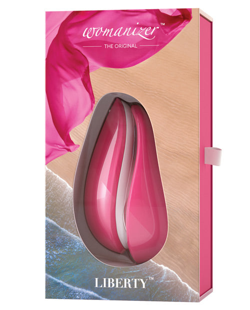 Womanizer Liberty Rechargeable Silicone Clitoral Stimulator - Pink Rose