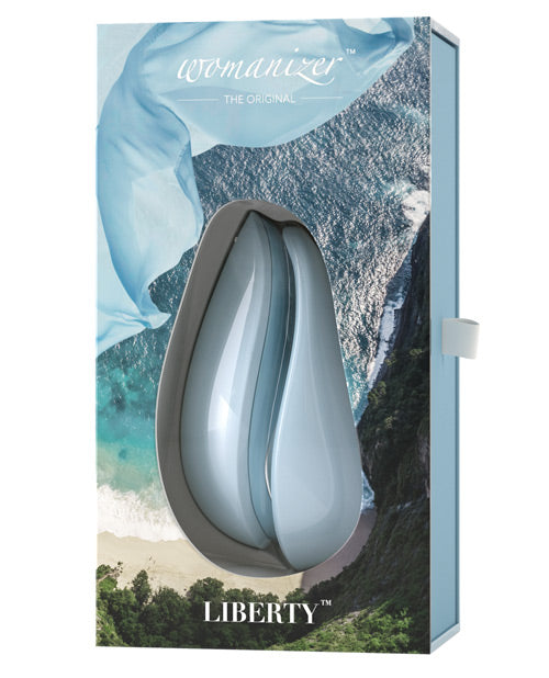 Womanizer Liberty Rechargeable Silicone Clitoral Stimulator - Powder Blue