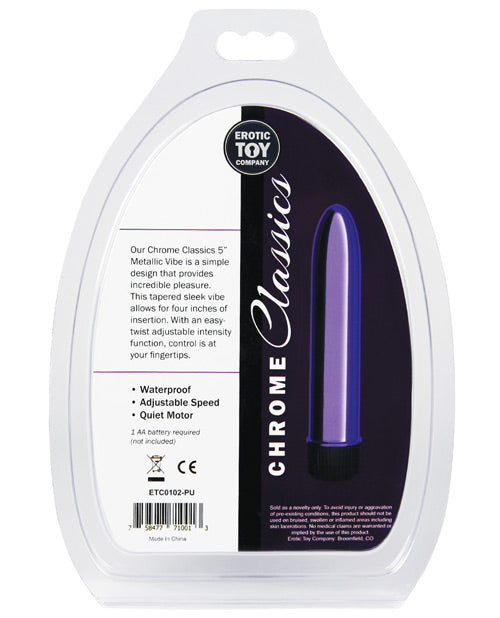 Erotic Toy Company Chrome Classics 5" Vibe - Purple