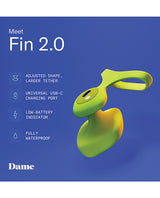 Dame Fin 2.0 Finger Vibrator - Citrus