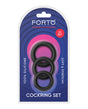 Forto Trio Cock Ring Set - Black
