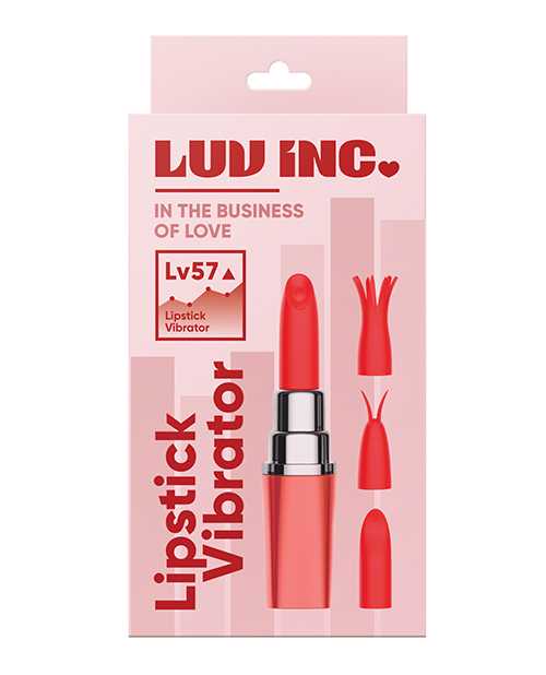 Luv Inc. Lipstick Vibrator w/4 Heads - Coral