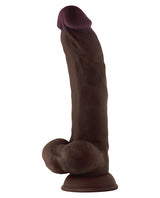 Shaft Model C Flexskin Liquid Silicone 9.5" Curved Dong w/Balls - Mahogany