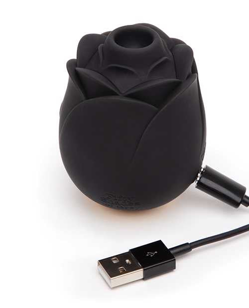 Fifty Shades of Grey Black Rose Rechargeable Silicone Clitoral Stimulator - Black