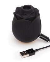 Fifty Shades of Grey Black Rose Rechargeable Silicone Clitoral Stimulator - Black