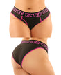 Vibes Buddy Pack Thicc Athletic Mesh Boy Brief & Lace Thong Black/Pnk QN