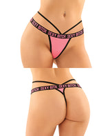 Vibes Buddy Sexy Bitch Lace Panty & Micro Thong Black/PNK S/M