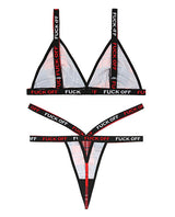 Vibes FUCK OFF Bralette & Thong Plaid M/L