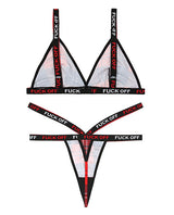 Vibes FUCK OFF Bralette & Thong Plaid S/M