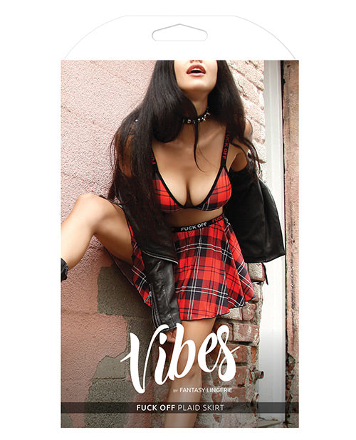 Vibes FUCK OFF Skirt Plaid S/M