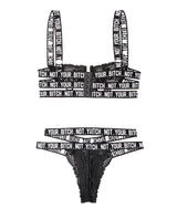 Vibes Not Your Bitch Lace Bra & Cutout Panty Black S/M