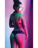 Vibes Not Your Bitch Bralette & Cheeky Panty Black M/L