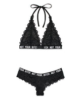 Vibes Not Your Bitch Bralette & Cheeky Panty Black S/M